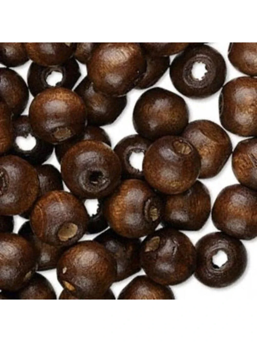 100 Earthy Dark Cocoa Brown 10mm Round Wood Craft Beads